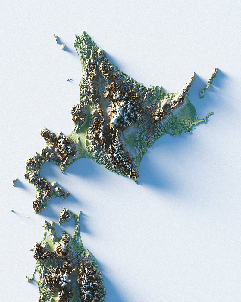 Japan Shaded Relief Map - Minimalist - Encompass Geographic