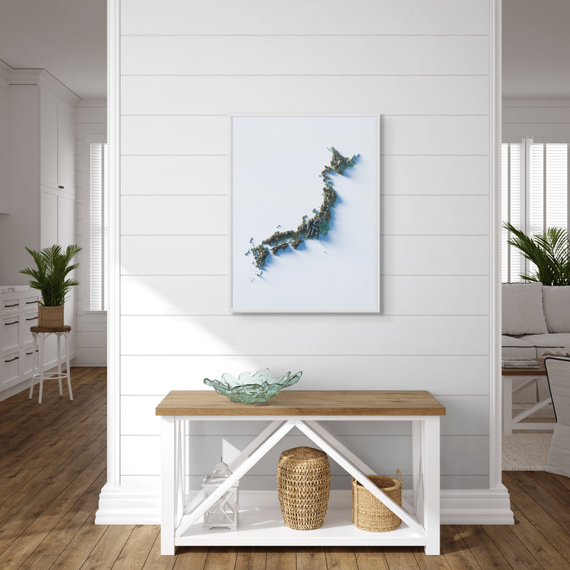 Japan Shaded Relief Map - Minimalist - Encompass Geographic