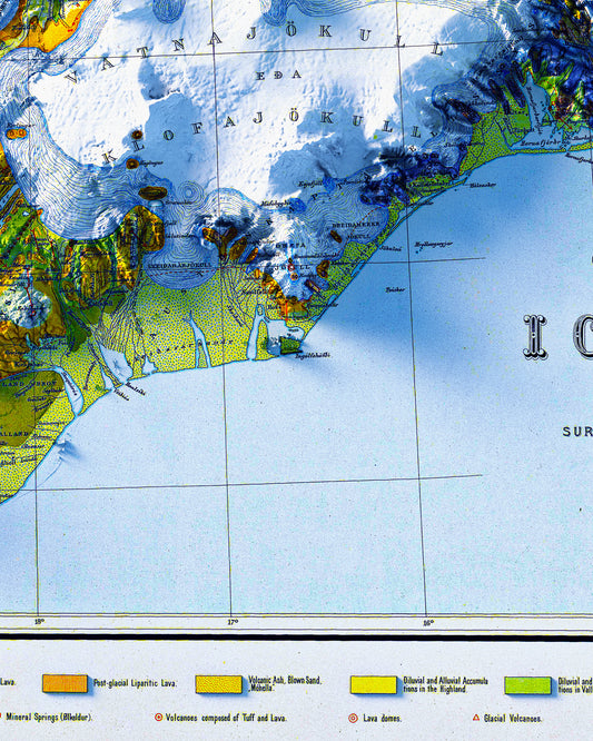 Iceland Geologic Map (1901) - Renovated - Encompass Geographic
