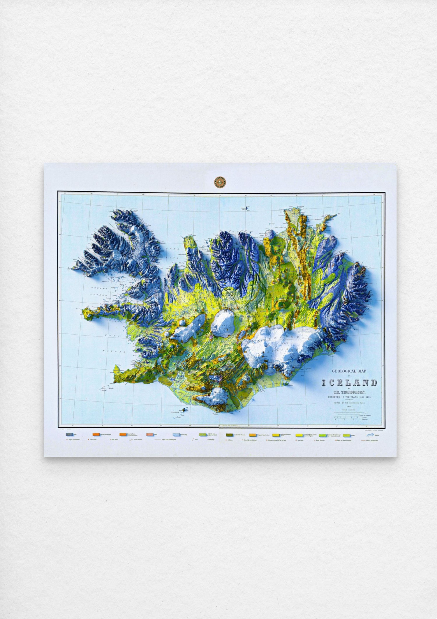 Iceland Geologic Map (1901) - Renovated - Encompass Geographic